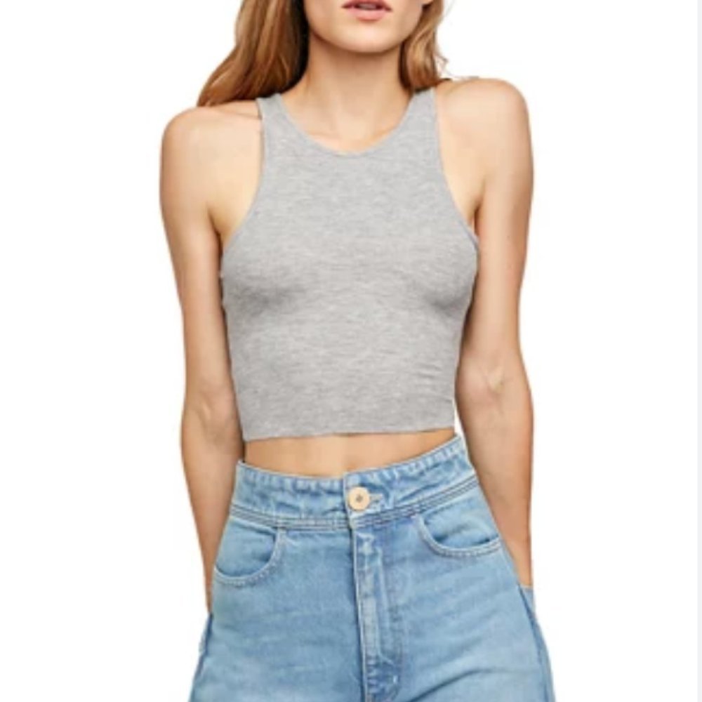 NWT! Free People High Neck Ribbed Crop, Size XS